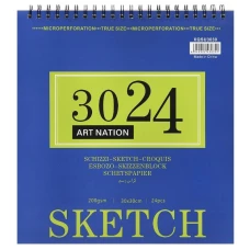Скетчбук 30*30см/24арк "Art Nation" /XQSU3030/ на спіралі, 200 г/м2 (1/30)