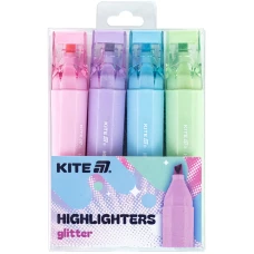 Маркер текстовий "Kite" /K24-1146-4/ "Highlighter"  Creative Glitter, набір з 4-х кольорів (1/50)