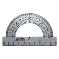 Транспортир "Атлас" /AS-0245, К-9015м/ метал. S=0,4мм. (тверд) в пакеті (1/25/100)