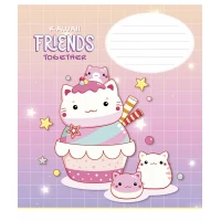 Зошит уч. "Школярик" 12арк.# /3422K/ "Kawaii Friends" глітер (дівчинка) (30/300)