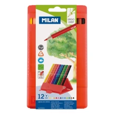Олівці кольорові "Milan" 12 кол. /0729312/ трикутні, гнучкі, ПВХ коробка "231" (1/6/96)