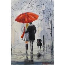 Алмазна мозаїка "Go to art" /177167/ "Романтична прогулянка з песиком" 20*30см