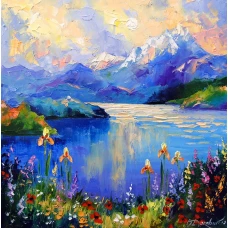 Алмазна мозаїка "Go to art" /177150/ "Озеро в Альпах" 30*30см