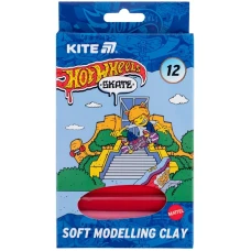 Пластилін восковий "Kite" /HW25-086-2/  12 кольорів, 200 г. Hot Wheels Skate (1/30)