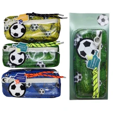 Пенал-косметичка /17874/ 2змійки з брелоком "Футбол football" уп.PVC (1/36)
