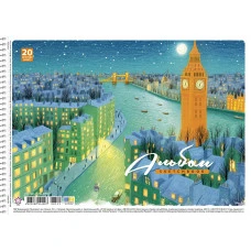 Альбом для малювання "Star" А4/20арк./PB-SC-020-8559/ спіраль, 100г/м2, УФ-лак (9/108)