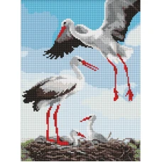 Алмазная мозаика "Идейка" /AMO8063/ "Семья аистов" 30*40см