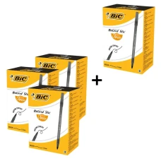 АКЦІЯ Ручка кулькова "BIC" Round Stic зі штрихкодом (уп.60шт) /9205681/ чорна 3+1 (1)