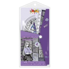 Набір лінійок "Kidis" /13188/ лінійка 15см, 2 косинця, транспортир Anime (1/40)