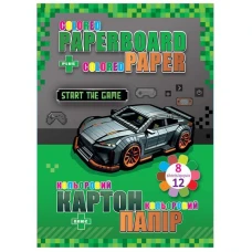 Набір картон+папір кол. "Kidis" /13296/ картон 8арк.+папір двост.12арк Supercar (8)