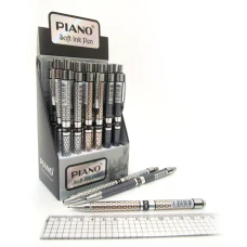 Ручка масляна автомат "PIANO" /PS-007/ синя (24)