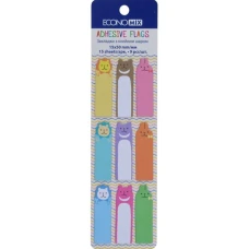 Індекс регістри "Economix" /E20962-03/ ПАПЕРОВІ,15х50 мм, Fun Zoo, 135 шт., 9 кольорів асорті (1/50/1000)