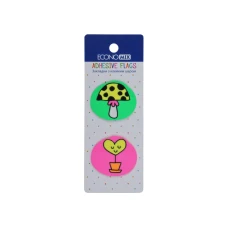 Індекс регістри "Economix" /E20969-01/ ПЛАСТИКОВІ,35х40 мм, Fun heart and mushroom, 40 шт., асорті (1/48/1152)