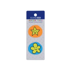 Індекс регістри "Economix" /E20969-02/ ПЛАСТИКОВІ,35х40 мм, Fun flower and star, 40 шт., асорті (1/48/1152)