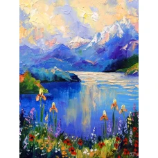 Алмазна мозаїка "Go to art" /177116/  "Озеро в Альпах" 30*40см