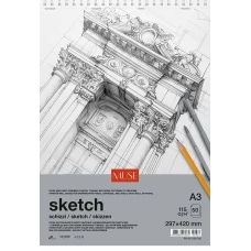 Альбом для ескізів "MUSE" A3/50арк./PB-SC-050-332/ спіраль,115 г/м2 (4)
