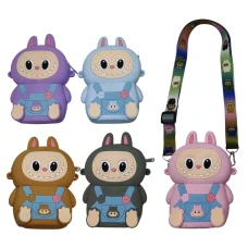 Сумка /812-19-B/ силіконова "Лабубу Labubu" з довгою ручкою 15*10см (1/12)