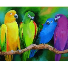 Алмазная мозаика "Go to art" /177098/ "Друзья попугаи" 40*50см