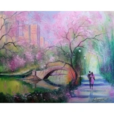 Алмазная мозаика "Go to art" /177103/ "Весенняя прогулка в парке" 40*50см