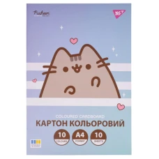Картон кольоровий А4/10арк "YES" /955463/ "Pusheen" односторонній, папка (1/25)
