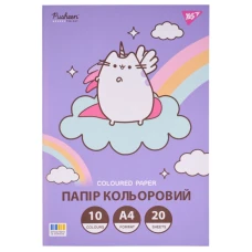 Папір кольоровий А4/20арк "YES" /955465/ "Pusheen" односторонній, скоба (1/50)