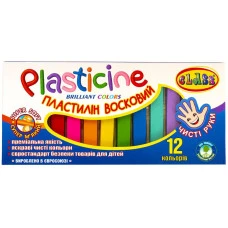 Пластилін "CLASS" "Чисті руки MIDI" 12кол. /7627-2C/ восковий квадратний, 200гр, (1/60)