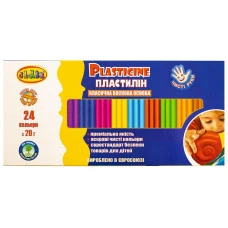 Пластилін "CLASS" "Чисті руки MAXI" 24кол. /7661C/ восковий зі стеком, 480гр, (1/20)