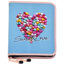 Папка на молнии 3*19*25см "CLASS" /5627-26C/ "SWEET LOVE" 500мк PP (1/60/240)