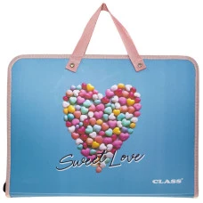 Папка с ручками 35*25,5*4,5см "CLASS" /5631-26C/ "SWEET LOVE" 600 мкм РР (1/60)