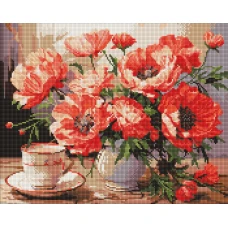Алмазная мозаика "Идейка" /AMO7988/ "Букет с маками" 40х50см