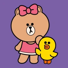 Картина за номерами "SANTI" /955018/ "Line Friends. Чоко та Саллі", 25*25см, полотно кольорове