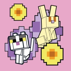 Картина за номерами "SANTI" /955470/ "Minecraft. Кролик та котик", 25*25см