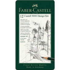 Набір графітних олівців "Faber-Castell" /119064/ 12 шт. 5Н-5В у металевій коробці (1/5)