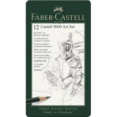 Набір графітних олівців "Faber-Castell" /119065/ 12 шт. 2Н-8В у металевій коробці (1/5)