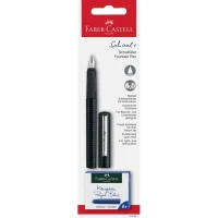 Ручка перо "Faber-Castell" /149809/ + 6шт. змін.картр. корпус карбон (1/5)