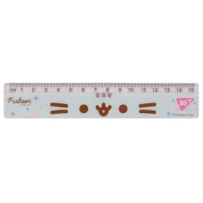 Лінійка 15см "YES" /370682/ "Pusheen", блакитна (1/20/100)