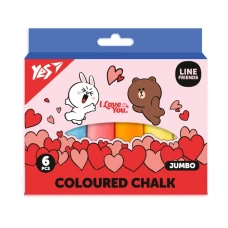 Крейда кольорова 6 шт. JUMBO "YES" /400496/ "Line Friends" (1/12/72)