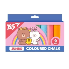 Крейда кольорова 9 шт. JUMBO "YES" /400502/ "Line Friends" (1/6/48)