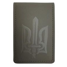 Обкладинка ID Паспорт "4PROFI" /28218/691/шкірзам, нубук, Тризуб меч хакі тиснення Обкладинка ID Паспорт "4PROFI" /28218/691/шкірзам, нубук, Тризуб меч хакі тиснення