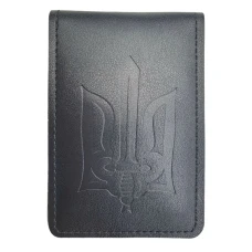 Обкладинка ID Паспорт "4PROFI" /27816/574/шкірзам, Тризуб меч чорна тиснення Обкладинка ID Паспорт "4PROFI" /27816/574/шкірзам, Тризуб меч чорна тиснення