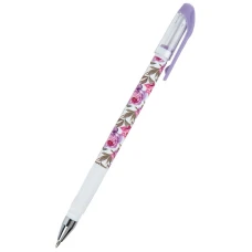Ручка кулькова "Axent" /AB1049-43-A/ Floral White, синя (24/288)