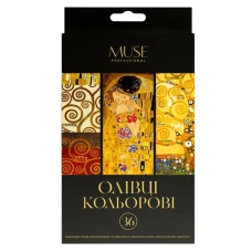 Олівці кольорові "MUSE" 36 кол. /107M-36/ тригранні, чинка (1/4)