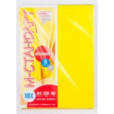 Папір кольоровий "М-Стандарт" A4 mix INT  (5 кольор.*50арк.) 250арк. 80г (10)