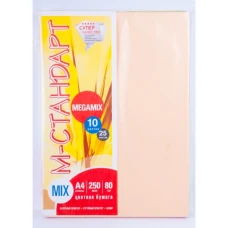 Папір кольоровий "М-Стандарт" A4 mix MEGAMIX  (10 кольор.*25арк.) 250арк. 80г (10)