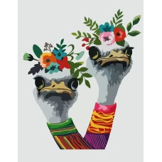STOCK Картина за номерами „Страуси у вінку“, 35*45см /N00013209/ RS