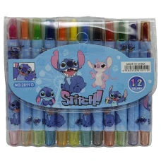 Олівці воскові 12 кол. /2011-O/ пласт.корпус  "Стіч" 11,5см (1/12)