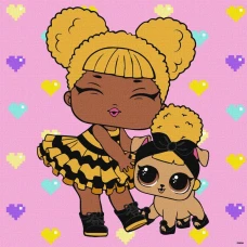 Картина за номерами "Ідейка" /KHO6287/ "LOL Surprise! TroopSurprise Queen Bee With Queen Pup" 40*40см