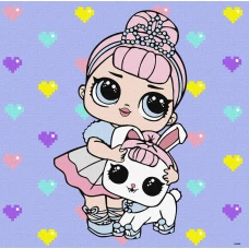 Картина за номерами "Ідейка" /KHO6289/ "LOL Surprise! TroopSurprise Crystal Queen With Crystal Bunny" 40*40 см