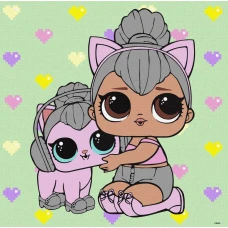 Картина за номерами "Ідейка" /KHO6290/ "LOL Surprise! TroopSurprise Kitty Queen With Kitty Kitty" 40*40 см