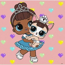 Картина за номерами "Ідейка" /KHO6291/ "LOL Surprise! TroopSurprise Miss Baby With Miss Puppy" 40*40 см